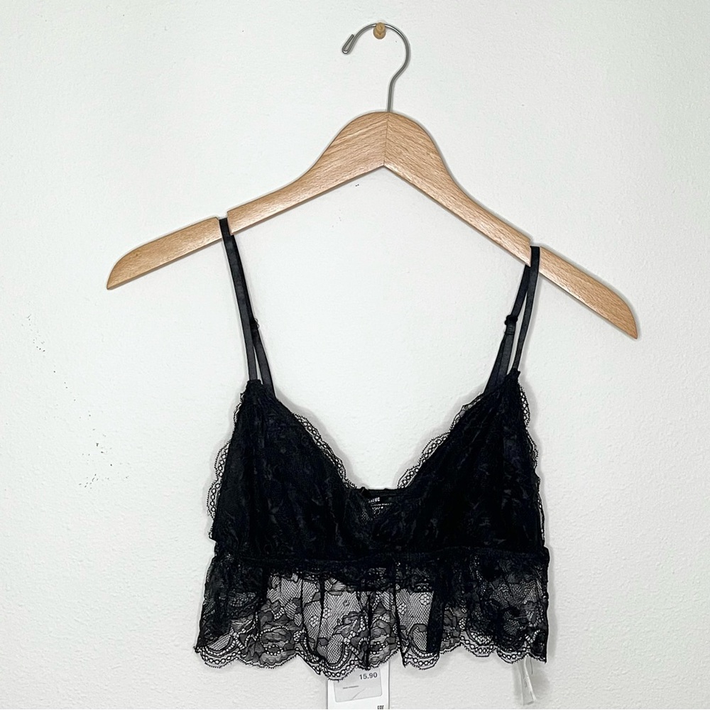 Zara Black Lace Bralette Crop Top